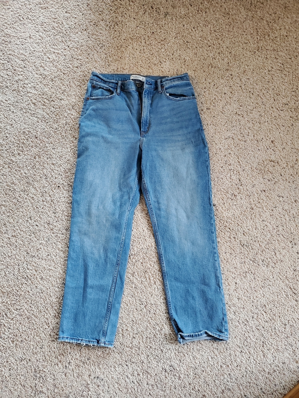 Abercrombie & Fitch Curve Love Light Blue Ultra High Rise Jeans